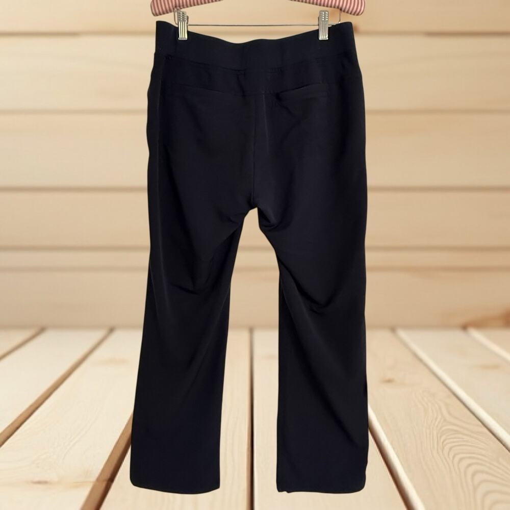 Athleta Black Wide Leg Pants Sz 8 Drawstring Waist 4 Pocket 32" Inseam Cross Fit